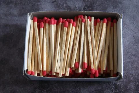 Close-up of an open matchbox Stock Photos