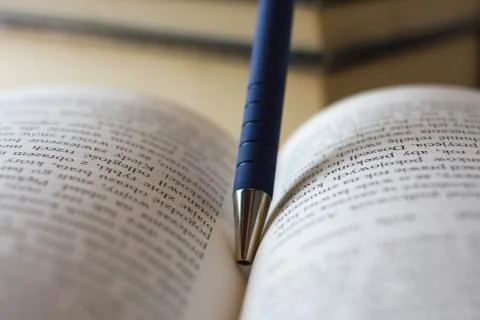 Close-up of opened book pages Stock Photos