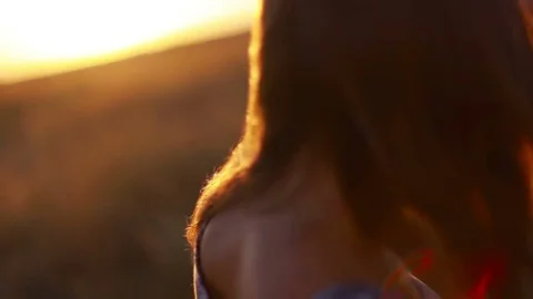 Close-up of the opened neck and shoulders of the beautiful girl Stock Footage 69090678