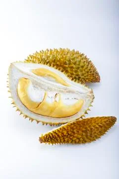 Close-up of an opened ripe durian pulp Foto stock