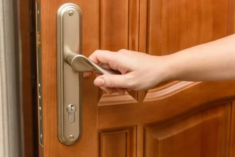 Close-up of opening door Stock Photos