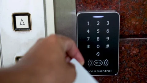 Close-up of Opening the Elevator Security Access Code Vidéo 312436980