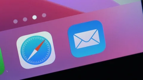Close Up Opening Email Application Stock Footage 123347946