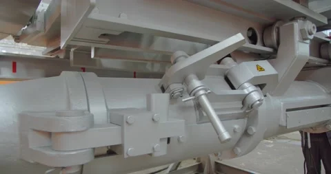 Close up of an operating mud gun machine for the blast furnace, 4k Stock Footage 138408153