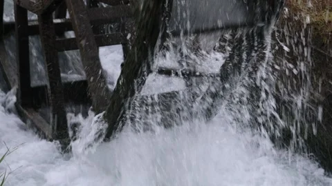 Close-up of operating waterwheel. Stock Footage 278280746