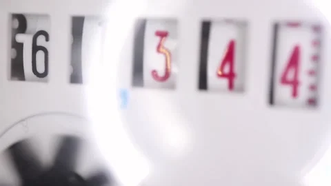 Close-up of the operation of the heating meter, operation of the metric meter Stock Footage 149572478