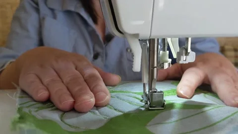 Close-up operation of the sewing machine Stock Footage 172250009
