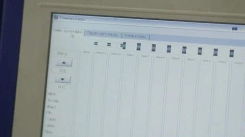 Close Operator Sets Program Tasks on Machine Touch Screen Stock Footage 72928170