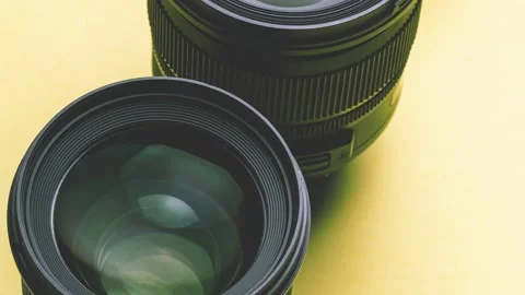Close up of optical lenses Stock Footage 209322362