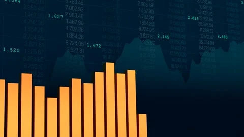 Close-up orange bar graph moves upwards. Stock Footage 296831246