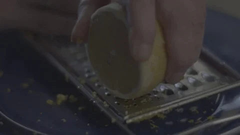 Close Up of Orange Being Shredded Super Slow Mo Video stock 85068832