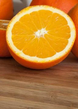 Close-up of an orange cut in half Stock Photos