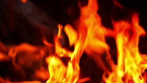 Close up, The orange flame was burning. Stock Footage 167618978