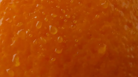 Close-Up Orange fruit with drops. rotation motion. Stock Footage 145510918