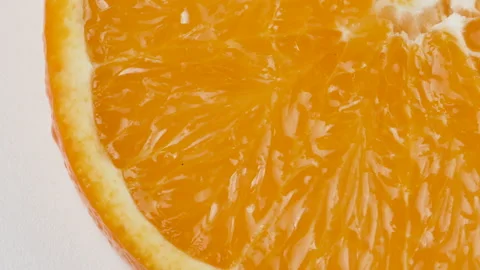 Close-Up Orange fruit slices closeup, Orange fruits top view. Rotation Stock Footage 145535342