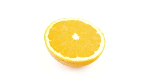 Close up of orange isolated on white background. Stock Footage 150499281