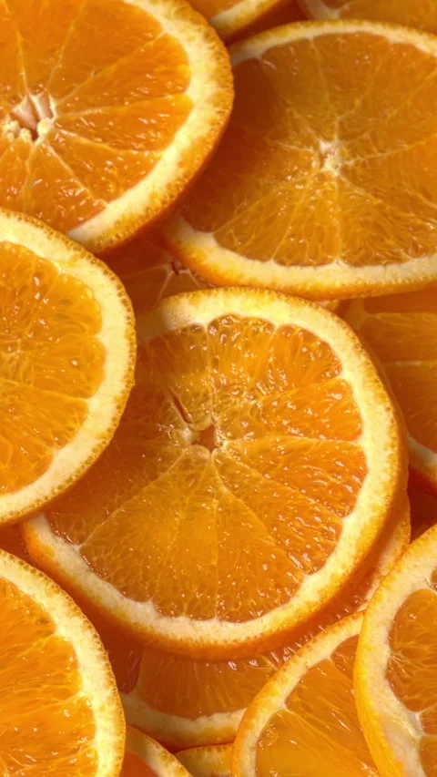 Close-up of orange slices. Video stock 345087400