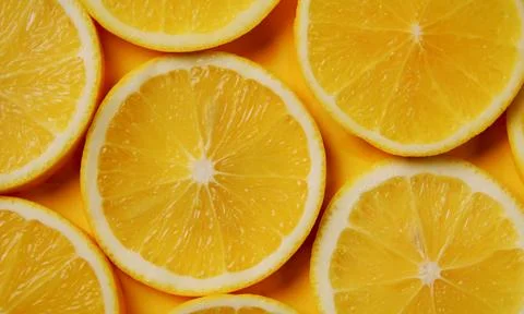 A close-up of orange slices Stock Photos