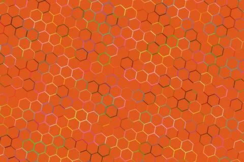 Close-up of orange textured surface with hexagon patterns Stock-Illustration