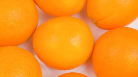 Close up oranges on the white table Stock Photos