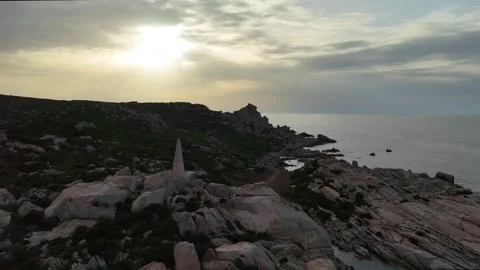 Close Orbit Approach to Lighthouse Stock Footage 333458357