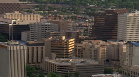 Close orbit of downtown Albuquerque. Shot in 2008. Stock Footage 59538248