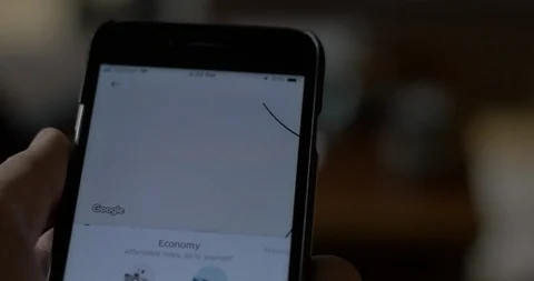 Close up Ordering a Ride Sharing Surface Stock Footage 106577162