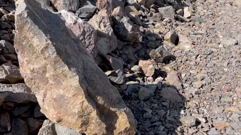 Close-up of ore. Mining resources of a stone quarry Stock Footage 243370681