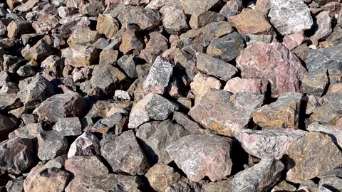 Close-up of ore. Mining resources of a stone quarry Stock Footage 246977049