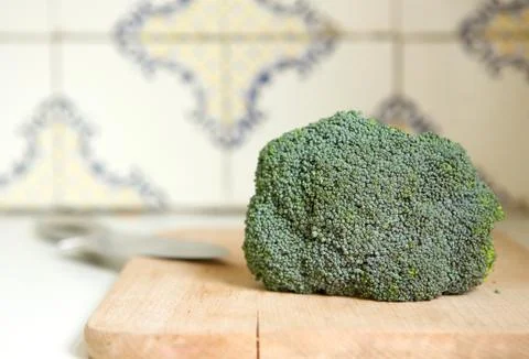 Close up organic broccoli Stock Photos