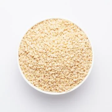 Close up of Organic split polished white Urad dal. 스톡 사진