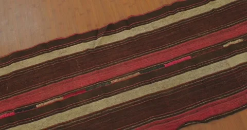 Close-up of ornament and patterns of Samarkand carpets, Uzbekistan. Stock Footage 256646528