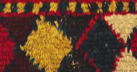 Close-up of ornament and patterns of Samarkand carpets, Uzbekistan. Stock Footage 271168548