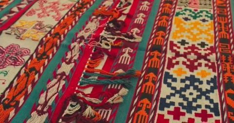 Close-up of ornament and patterns of Samarkand carpets, Uzbekistan. 動画素材 271169235