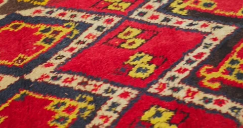 Close-up of ornament and patterns of Samarkand carpets, Uzbekistan. Stock Footage 340879954