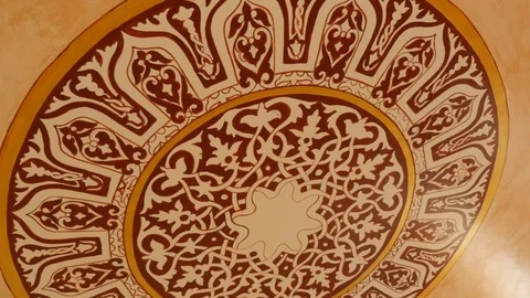 Close up of the Ornate Ceiling Stock Footage 86873250