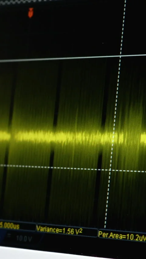 Close Up Of Oscilloscope In The Workplace. Waveforms On The Oscilloscope Screen. Video stock 268111004