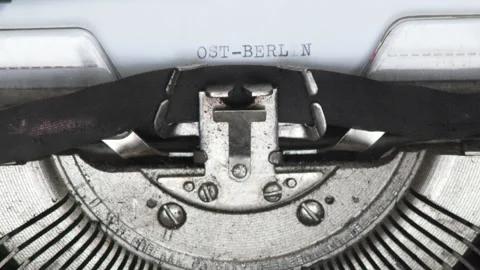 Close up OST-BERLIN being typed on vintage typewriter Stock Footage 185172965