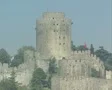Close up of Ottoman castle taken from river SD Footage