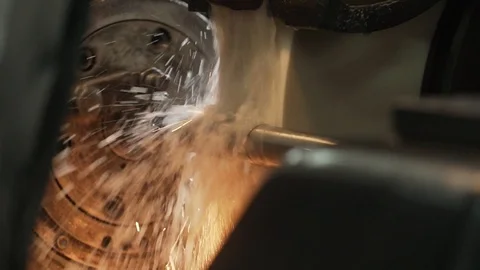 Close up Outer diameter grinder at work Stock Footage 110982469