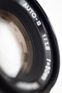 Close up of the outer lens of a camera Stock Photos