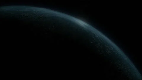 Close-up Outer Space View of Eclipsed Planet Earth Rotating Into Day Stock Footage 208795168