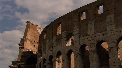 Close up of outer walks of Rome Colosseum Video stock 95603098