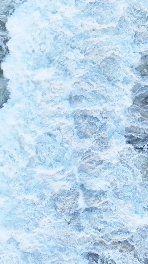 Close overhead texture of white ocean foam Stock Footage 335432825