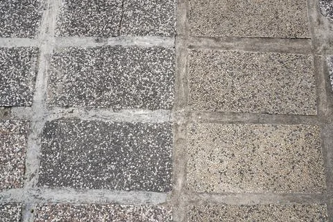 Close-up overhead view of a paved surface Stockfoto's