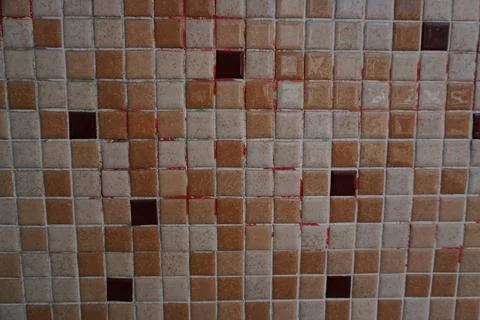 A close-up overhead view of a tiled surface 写真素材
