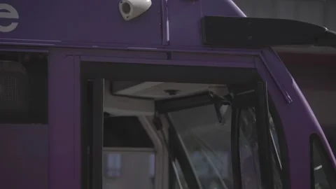 Close Up of PACE Pulse Bus Door and Exterior Camera System in Evanston Illinois Stock Footage 332687913