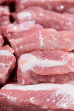 Close up pack raw pork rib Stock Photos