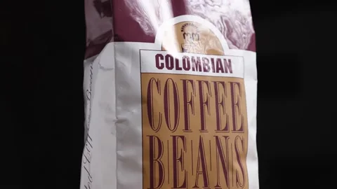 Close-up of a packet of Turkish coffee against the background of a world map Stock Footage 171275752