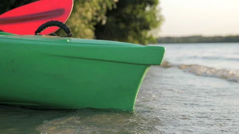 Close-up of a paddle boat at dawn. Stock Footage 114274487